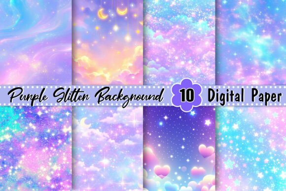 Download Purple Glitter Unicorn Background - Premium Resources