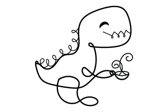Download T-Rex Holding a Cup of Tea - Line Art - Holding Collection