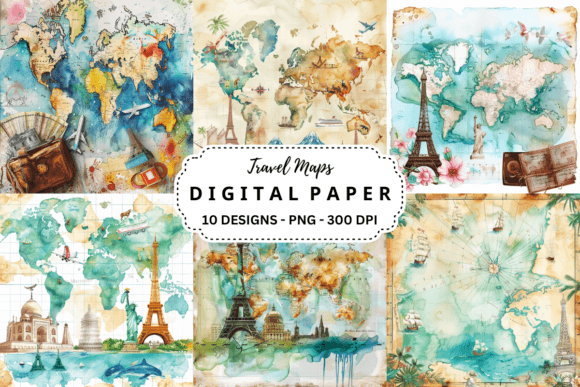Download Watercolor Travel Maps Background - Background Collection