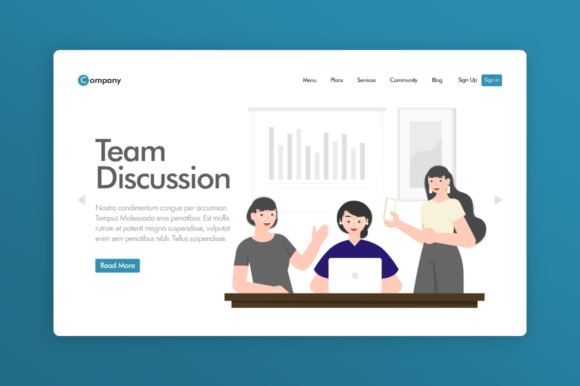 Download Website Illustration - Team Discussion - Team Collection