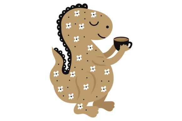 Download T-Rex Holding a Cup of Tea - Scandinavian Style - Holding Collection