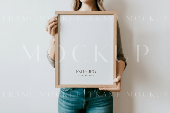 Download Modern Woman Holding 11x14 Frame Mockup - Premium Resources