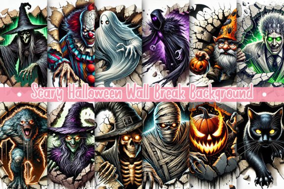 Download Scary Halloween Wall Break Background - Premium Bundle