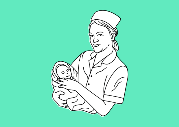 Download Midwife at the Hospital Holding Baby 1 - Holding Collection