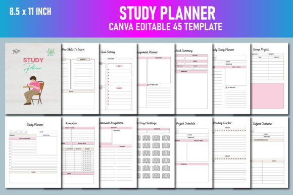 Download Study Planner Canva KDP - Premium Resources